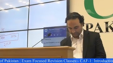 Exam Focused Revision Classes:- CAF-1: Introduction to Accounting By Sir Jamshed Yousaf Butt