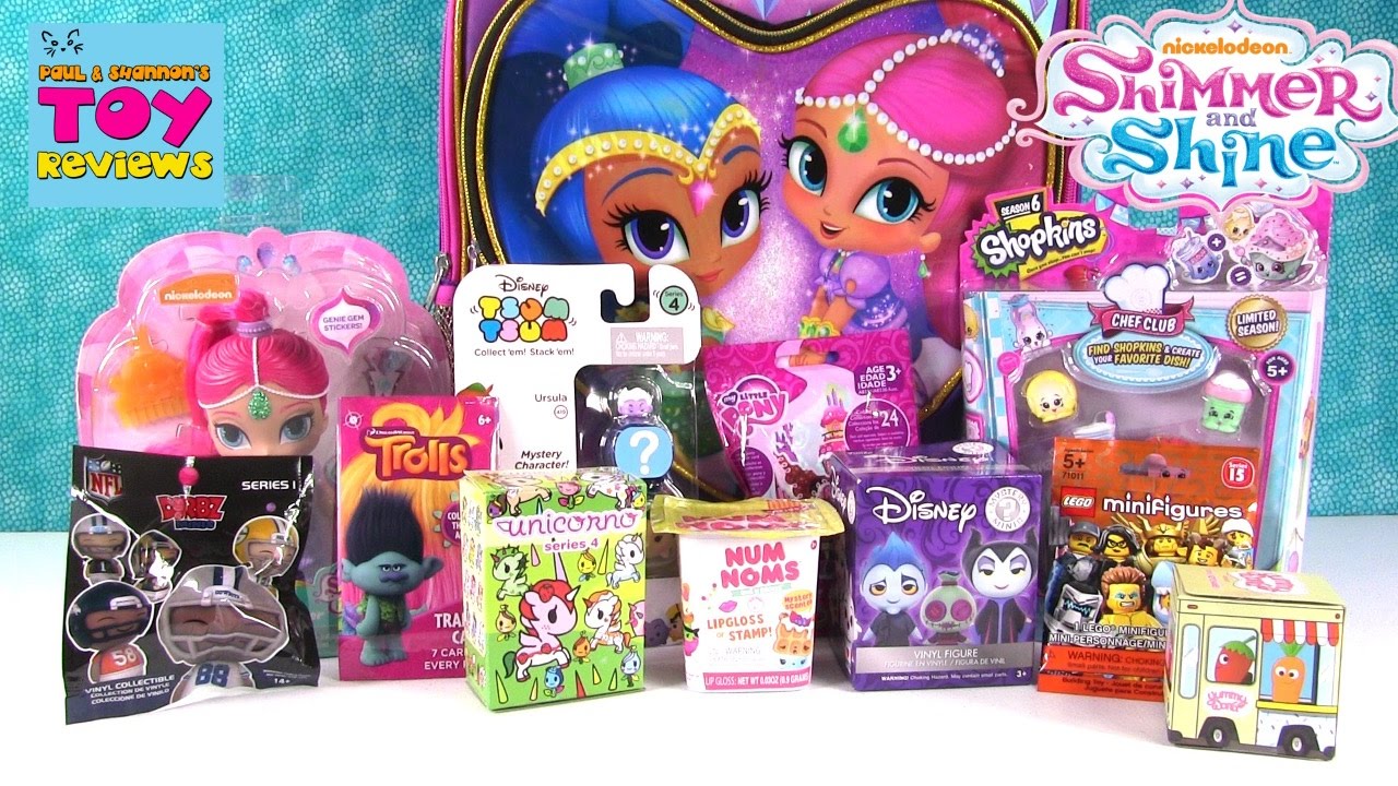 kawaii emoticons Shimmer & Shine Genie Surprise Backpack | Trolls Shopkins Disney Toy Opening | PSToyReviews