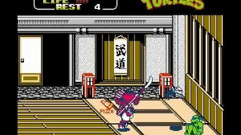 Teenage Mutant Ninja Turtles II - The Arcade Game Boss Battle #7 - Shogun Warrior