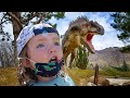 Niko explores JURASSiC PARK!!  Adley finds buried Dinosaur Bones! and brave Doctor visit for shots!