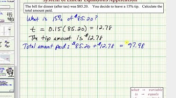 Ex: Find a Total Amount Paid Including a Tip (09x-44)
