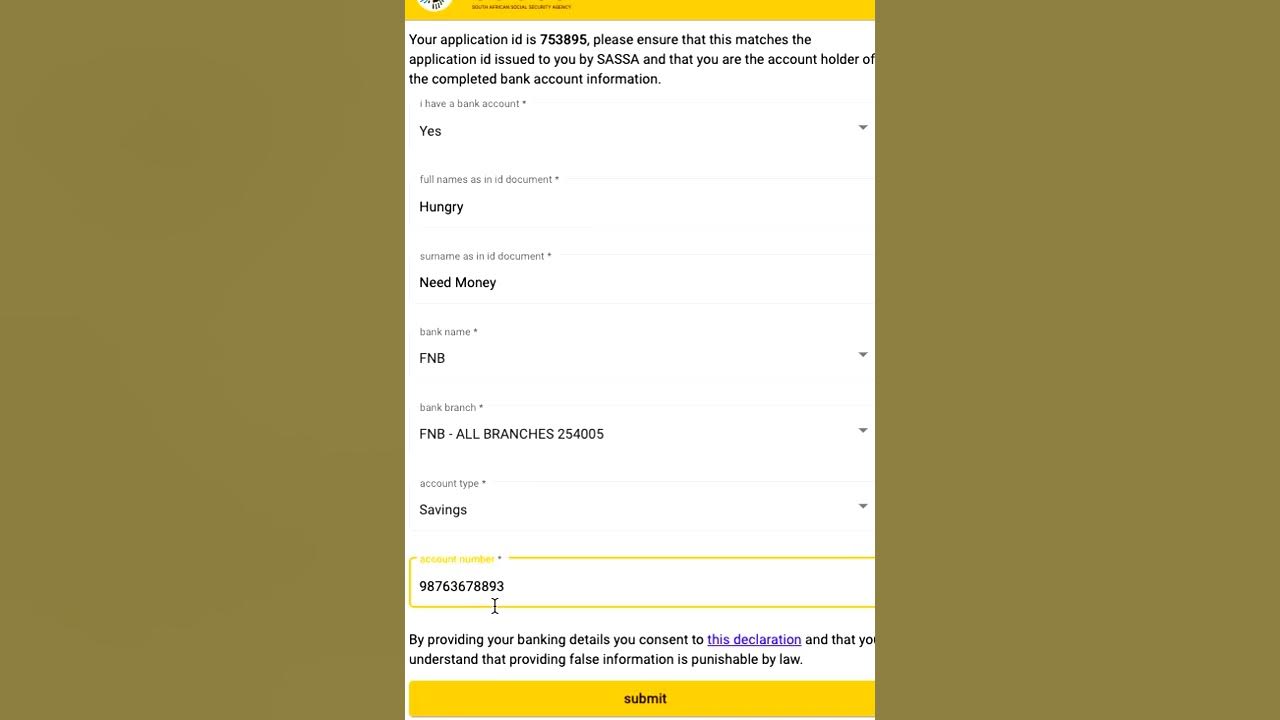 How to update banking details for sassa srd r350 unemployment grant 