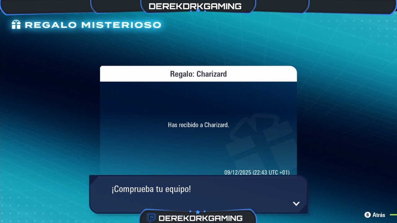 Pokémon Legends: Z-A regalo Misterioso Charizard código B1G0006 y evolucionando a Weedle 9-12-25