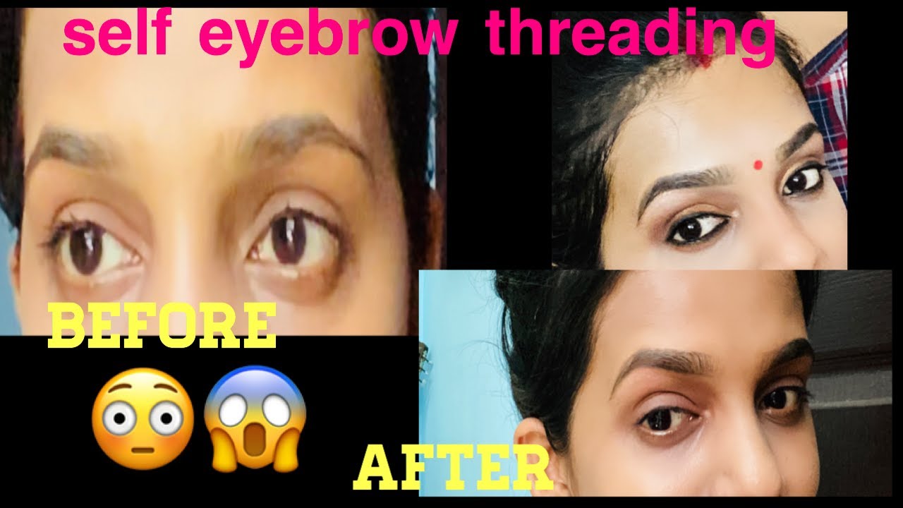 Self Eyebrow Threading (DIY Home Tutorial) YouTube