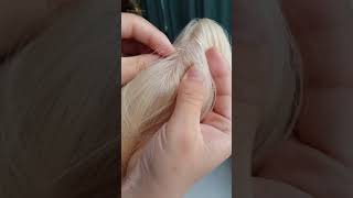 Silk base PU Premium human hair toppers blonde color slavic hair salon quality