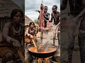 Tribal Bushfire Cooking: The Most Shocking Porcupine Feast #tribalfood #tribalcooking #shorts