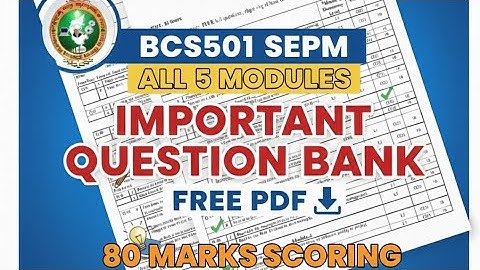 BCS501 SEPM Important Questions |All 5 Modules | FREE PDF 📚 | Score 80+ | VTU📚 #sporifiilearn