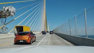 The Sunshine Skyway Bridge - Florida's Tallest & Scariest Bridge ! Tampa Bay to St. Petersburg.