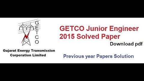 GETCO JE 2015 EE Paper Solution | GETCO JE Previous year Paper