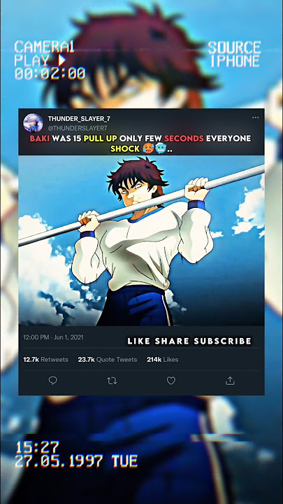 baki was 15 pullup only few seconds 🥵🥶#edit#anime#editshorts#narutoshippuden#jujutsukaisen#bakihanma