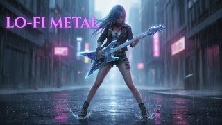 Neon Storm — Cyber Lo-Fi Metal Mix | Rainy Night Focus Music
