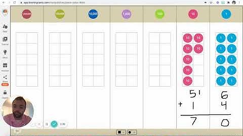 Adding 2 and 3 digit numbers using place value chart