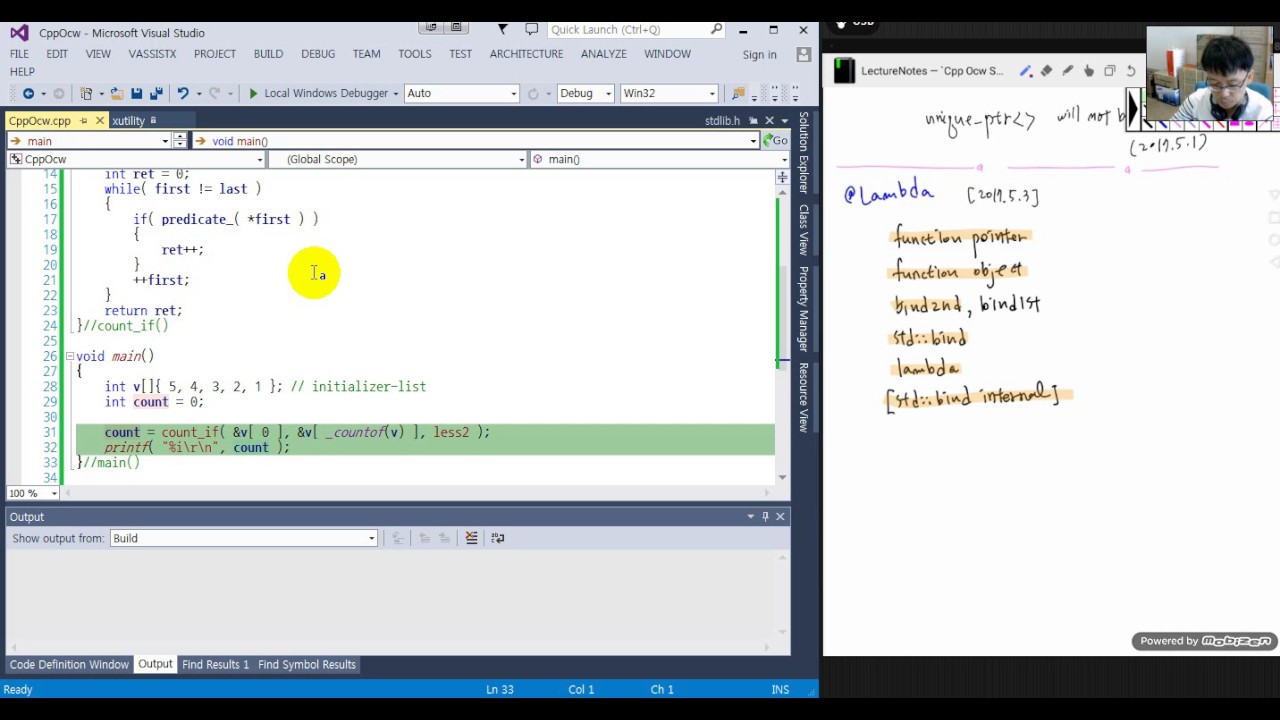 C++ lambda01 function pointer and function object - YouTube