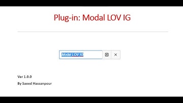 How to use Plug-in (Modal LOV IG ) in Oracle APEX