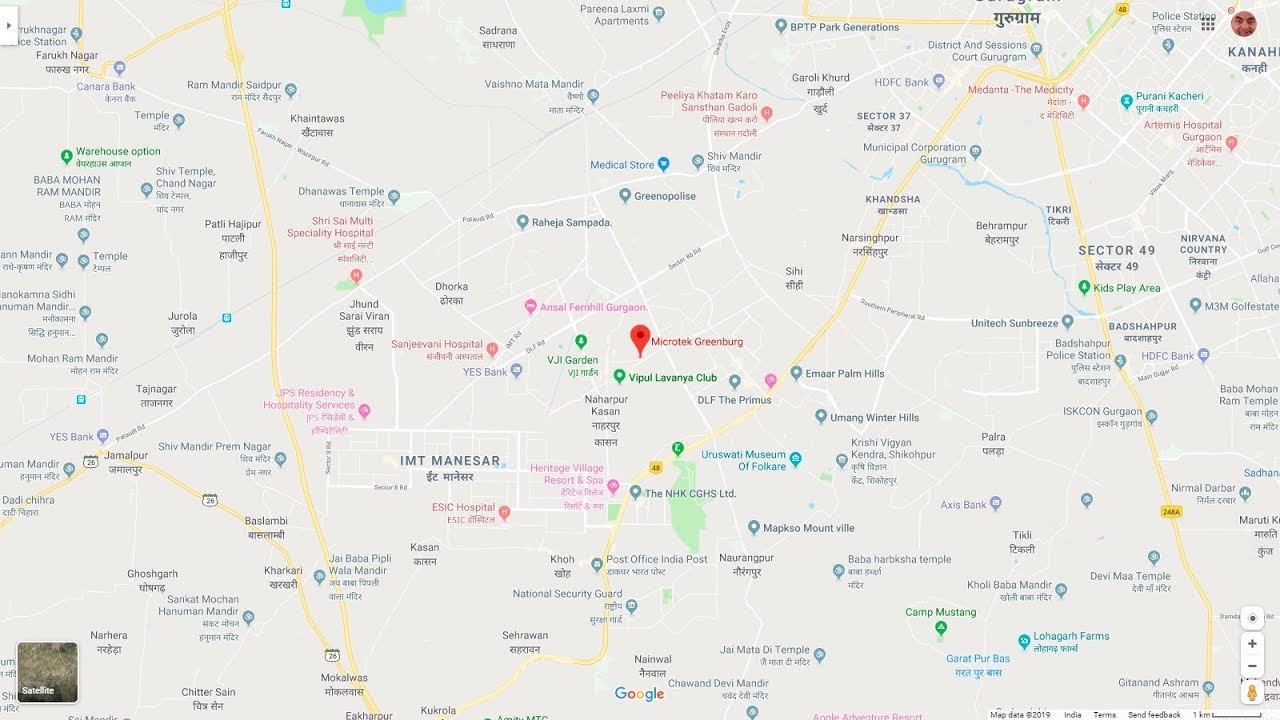 Microtek Greenburg, Location Map, Sector 86, Gurgaon