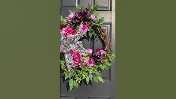 Spring wreath to elevate any entryway! subscribe  for more! #wreathtutorial  #springwreath