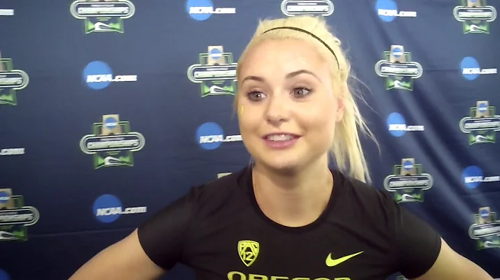 Oregon's Brooke Feldmeier after winning heat 3 of ...