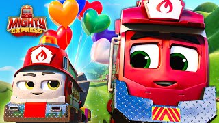 Best Rescue Red, Flicker, and Marshall Teamwork Compilation Mighty Express and Paw Patrol Mashup