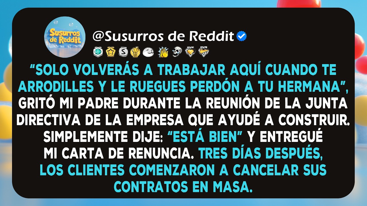 Mi padre me suspendió hasta que me disculpara con mi hermana o me fuera para siempre. Dije: “Está...