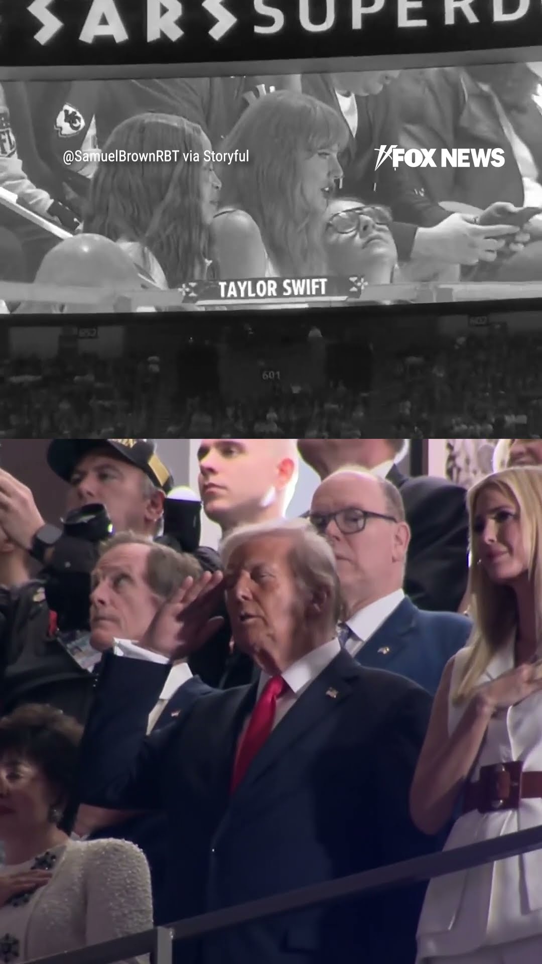 President Trump and Taylor Swift receive vastly different welcomes by the Super Bowl LIX crowd
