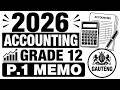 MEMO ACCOUNTING  PAPER 1 GRADE 12 2026 THUNDEREDUC 2026 ACCOUNTING GRADE 12 P.1 MEMO GAUTENG