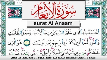 سورة الأنعام عبد الباسط عبد الصمد المصحف المجود مكتوب Surah Al Anaam Abdelbasset abdessamad