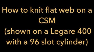 CSM: Work flat fabric on a CSM-Simplified