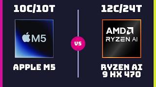 Apple M5 (10-Core) vs AMD Ryzen AI 9 HX 470 – CPU Comparison