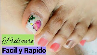 Pedicure con mariposa uñas bonitas facil /Nail art