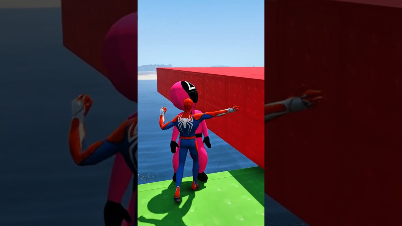 GTA 5 Spiderman Epic stunt (Euphoria Physics) 