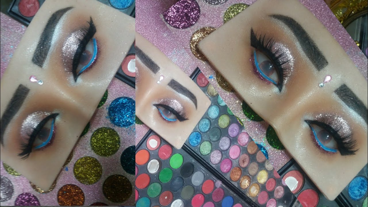 soft glitter pink eye makeup tutorial || step by step - YouTube