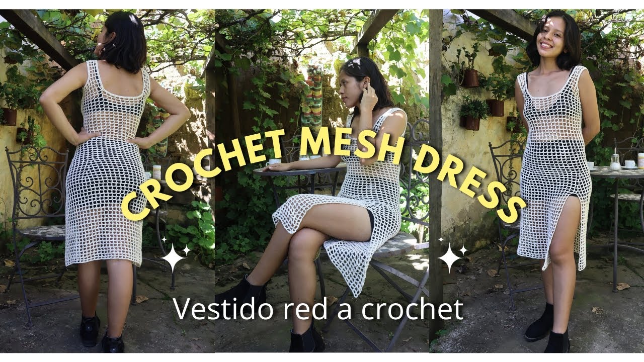 crochet mesh dress vestido red a crochet TUTORIAL pinterest 🦋 YouTube