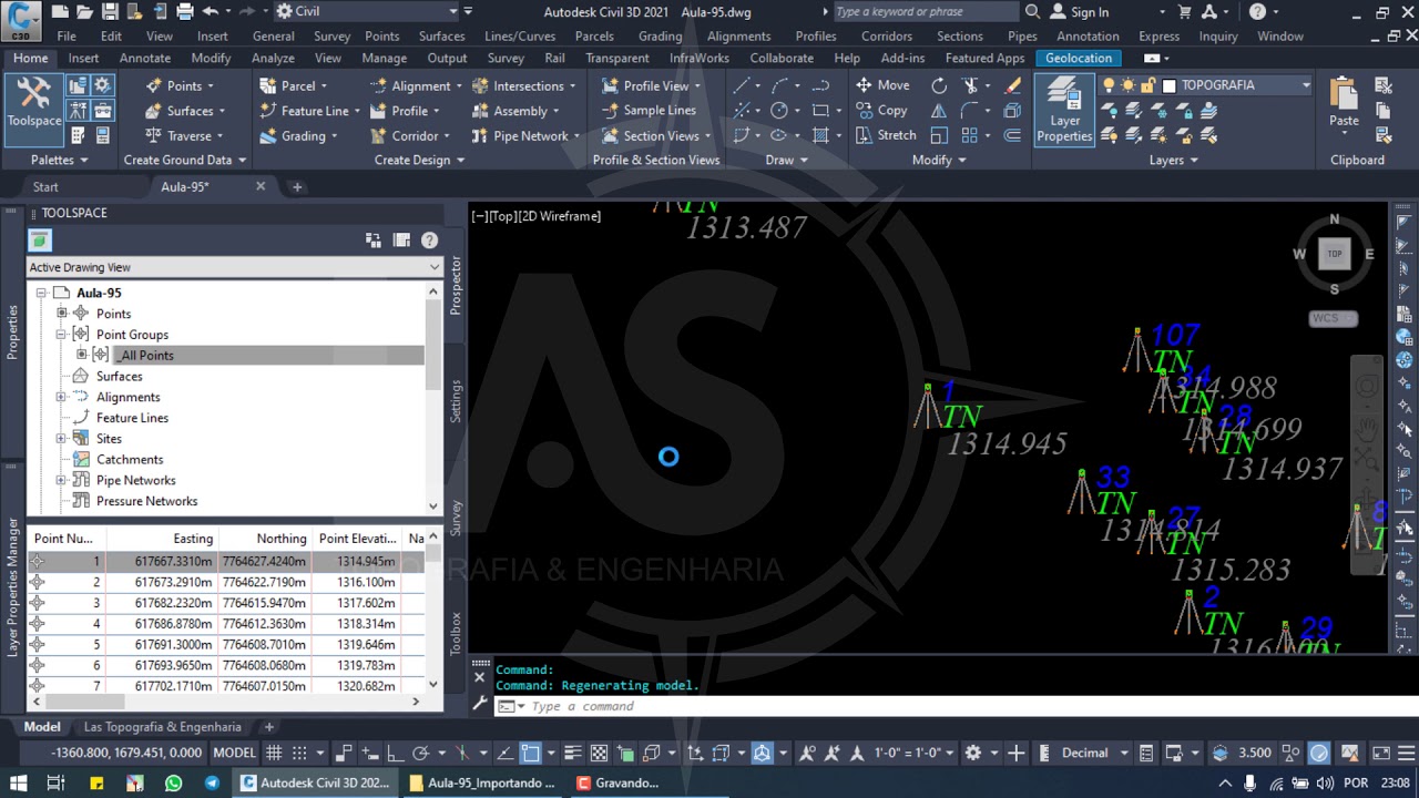 Importando Nuvem de Pontos no Auto Cad Civil 3D#Aula-95