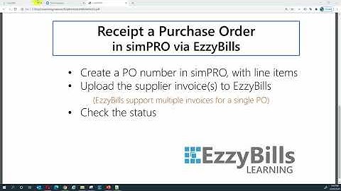 EzzyBills & simPRO Integration: Receipt purchase order lines automatically with items on invoices