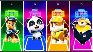 😱 Only 1% Win! Panda 🆚 Chase 🆚 Minion 🆚 Rubble | Magic Tiles Battle! screenshot 2