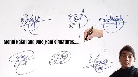 Mahdi Najafi and Ume_Hani name signature#english sign#easy sign#name signature with arooj