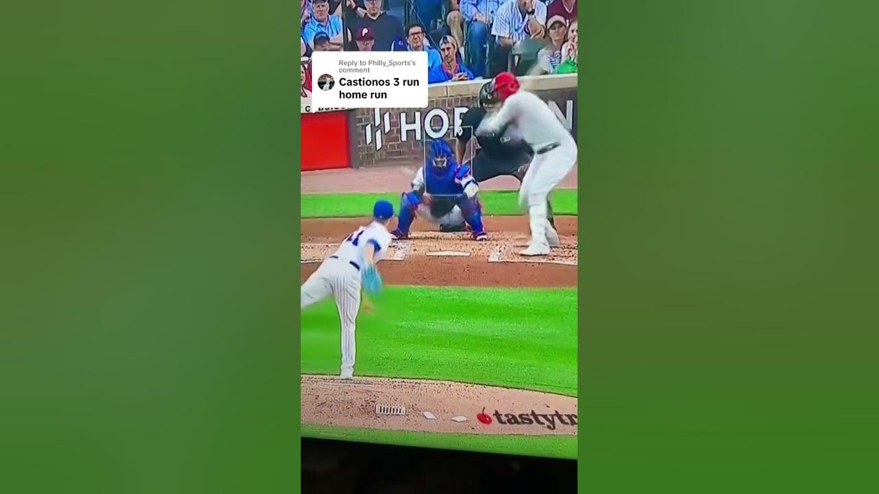 nick Castellanos drive into deep left field for a home run against the