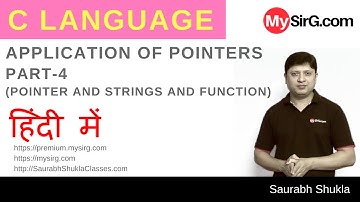 Lecture 15 Application of Pointers in C Part 4 Hindi