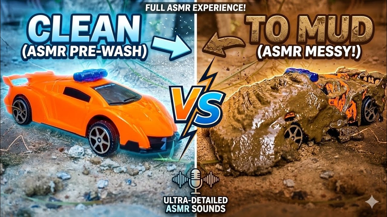 Covering a Brand New Car Toy in Thick Mud! Satisfying ASMR