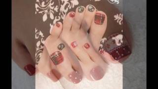 designs winter toe nail