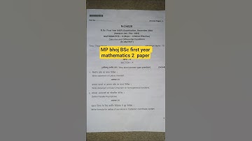 BSc first year mathematics 2nd paper major minor elective | MP bhoj BSc first year mathematics paper