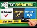 How to Use Strikethrough, Superscript &amp; Subscript in Excel | Excel Formatting Tutorial