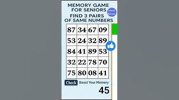 Brain Exercise for Seniors: Can You Match the Numbers? #braintraining
