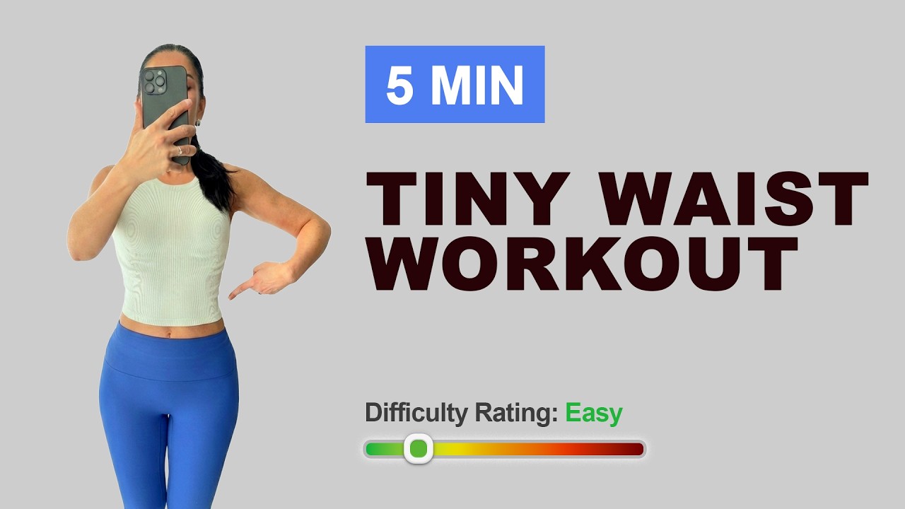 5 Min TINY WAIST | Pilates Slim & Tiny Waist Workout | Flat Stomach Hourglass at Home Exercises