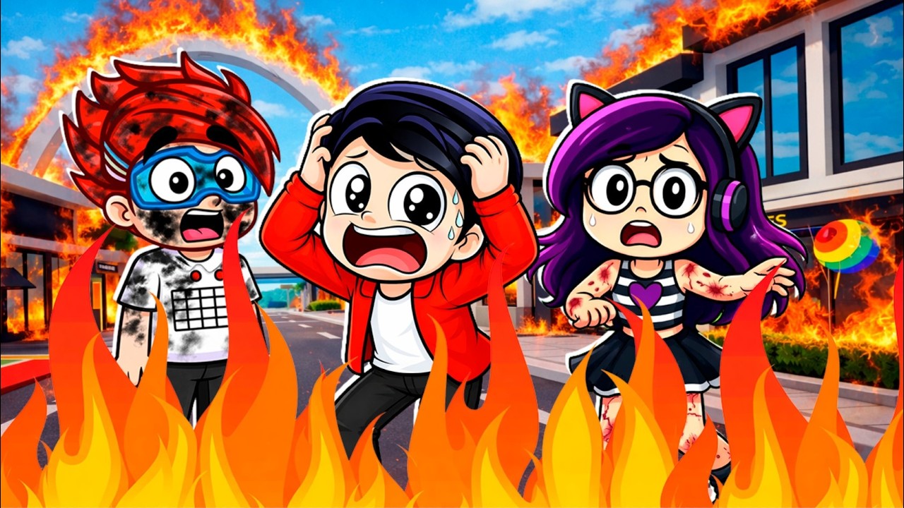 SOBREVIVIMOS al INCENDIO de BROOKHAVEN  con MI FAMILIA en ROBLOX