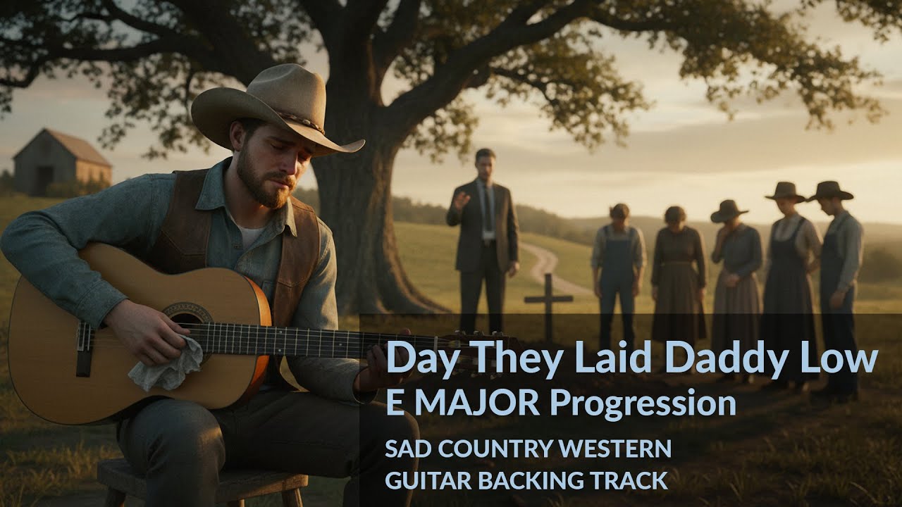 E MAJOR - Day They Laid Daddy Low (Country Western Guitar Backing Track)