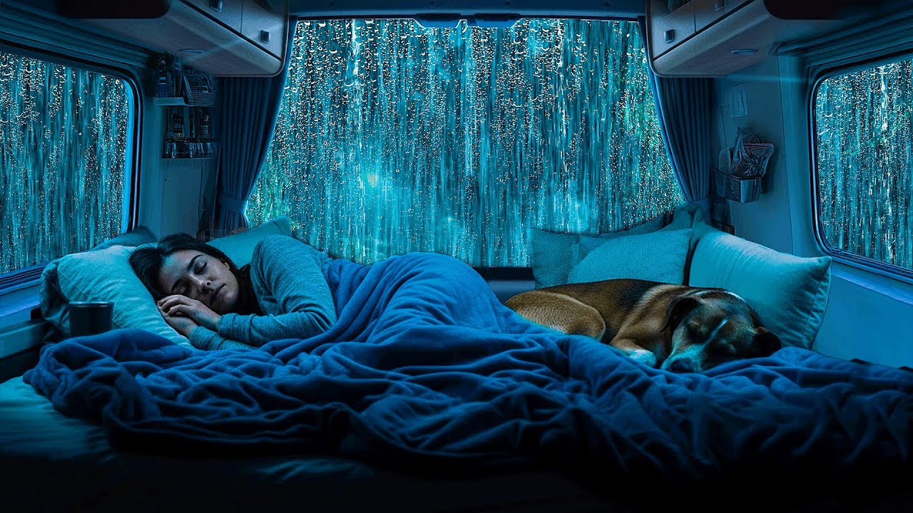 Cozy Car Rain & Soft Thunder 🌙 Healing Rain Sounds for Deep Sleep and Full Relaxation