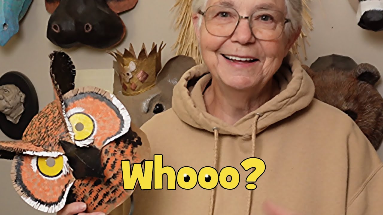 Сделайте маску совы из картона