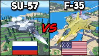 F35 Lightning VS Sukhoi 57 In Military Tycoon Roblox!