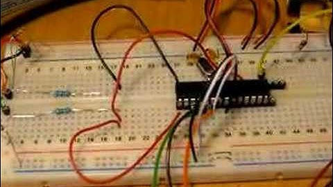 Overview of USBTenki on a breadboard with USBASP
